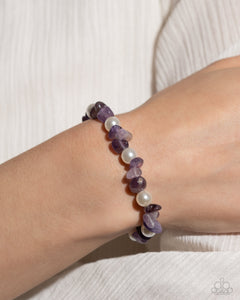 Bracelet Stretchy,Purple,White,Robust Refinement Purple ✧ Stretch Bracelet