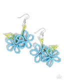 Beaded Blooms Blue ✧ Seed Bead Earrings