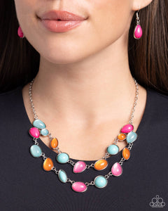 Blue,Multi-Colored,Necklace Short,Orange,Pink,Variety Vogue Pink ✧ Necklace