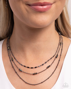 Black,Gunmetal,Hematite,Necklace Short,Oil Spill,Luxe Layers Black ✧ Hematite Oil Spill Necklace