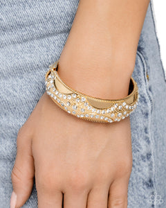 Bracelet Hinged,Gold,Draped in Decadence Gold ✧ Hinged Bracelet