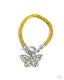 Aerial Appeal Yellow ✧ Iridescent Butterfly Toggle Bracelet