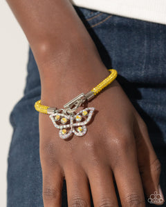 Bracelet Toggle,Butterfly,Yellow,Aerial Appeal Yellow ✧ Iridescent Butterfly Toggle Bracelet