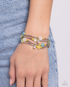 Blue,Bracelet Stretchy,Green,Multi-Colored,Yellow,Scattered Sheen Yellow ✧ Stretch Bracelet