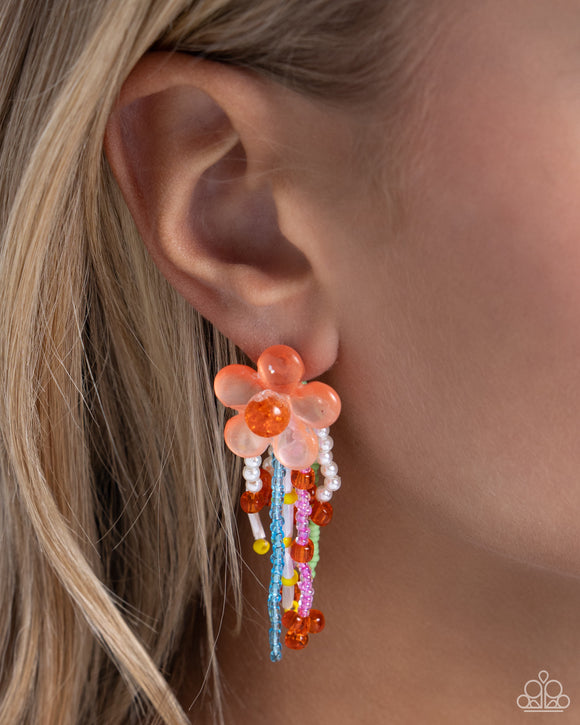 Japanese Blossoms Orange ✧ Post Earrings