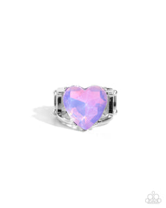 Hearts,Opalescent,Purple,Ring Wide Back,Valentine's Day,Youthful Yearbook Purple ✧ Opalescent Heart Ring