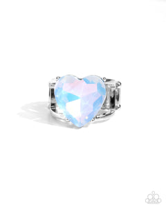 Blue,Hearts,Opalescent,Ring Wide Back,Valentine's Day,Youthful Yearbook Blue ✧ Opalescent Heart Ring