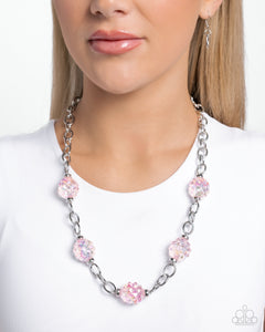 Light Pink,Necklace Short,Pink,Gentle Glass Pink ✧ Necklace