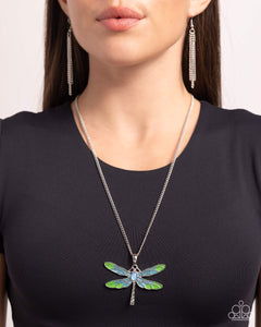 Blue,Dragonfly,Favorite,Green,Necklace Medium,Necklace Short,DRAGONFLY to the Sky Blue ✧ Necklace