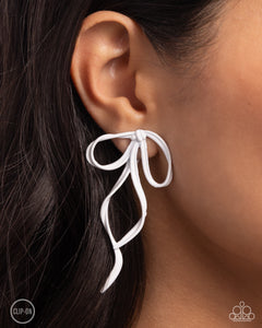 Earrings Clip-On,White,Vow To BOW White ✧ Clip-On Earrings