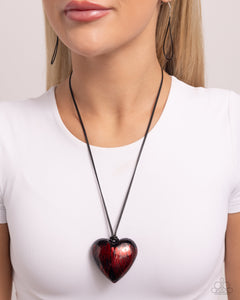 Favorite,Hearts,Necklace Short,Red,Valentine's Day,Boyfriend Behavior Red ✧ Metallic Heart Necklace