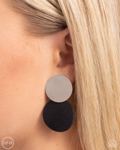 Black,Earrings Clip-On,Earrings Leather,Leather,Silver,Leather Leader Black ✧ Clip-On Earrings