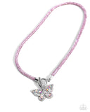 On SHIMMERING Wings Pink ✧ Butterfly Iridescent Necklace