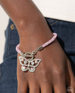 Bracelet Toggle,Butterfly,Iridescent,Light Pink,Pink,Sets,Aerial Appeal Pink ✧ Butterfly Iridescent Bracelet