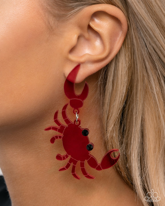 Crab Couture Red ✧ Post Earrings