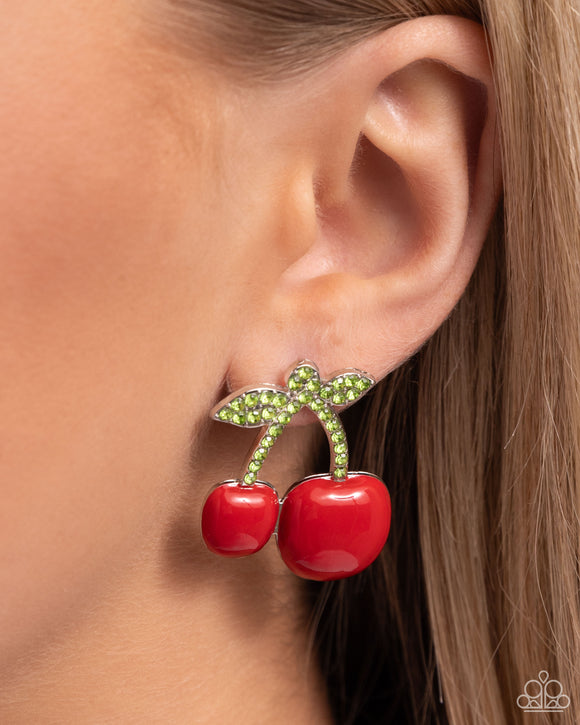 Charming Cherries Red ✧ Post Earrings
