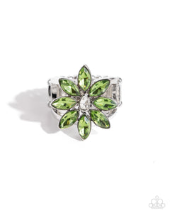 Green,Ring Wide Back,Petaled Performance Green ✧ Ring