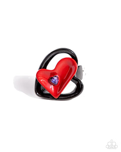 Black,Favorite,Hearts,Multi-Colored,Purple,Red,Ring Wide Back,Valentine's Day,Cupid Celebration Red ✧ Heart Ring