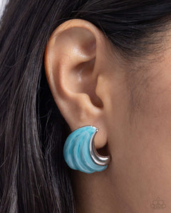 Blue,Earrings Post,Whimsical Waves Blue ✧ Post Earrings