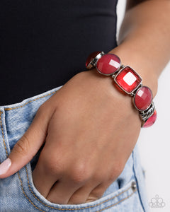 Bracelet Stretchy,Red,Glassy Generosity Pink ✧ Stretch Bracelet