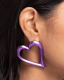 Admirable Acclaim Purple ✧ Heart Post Earrings