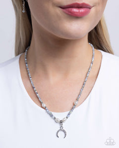 Blue,Moon,Necklace Short,Silver,White,Trendy Trenchant Silver ✧ Moon Necklace