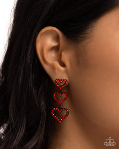 Earrings Post,Hearts,Red,Valentine's Day,Sweetheart Succession Red ✧ Heart Earrings