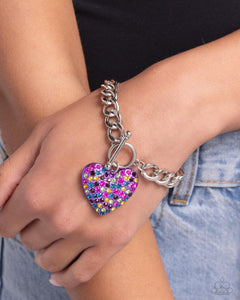 Bracelet Toggle,Favorite,Hearts,Multi-Colored,Purple,Valentine's Day,Enamored Elegance Purple ✧ Heart Toggle Bracelet