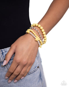 Bracelet Stretchy,Yellow,Rosy Retrospection Yellow ✧ Stretch Bracelet