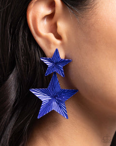 4thofJuly,Blue,Earrings Post,Patriotic,Stars,Patriotic Promise Blue ✧ Star Post Earrings