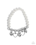 Charming Candidate White ✧ Heart Stretch Bracelet