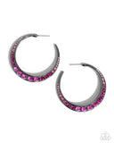 Embedded Edge Pink ✧ Ombre Hoop Earrings