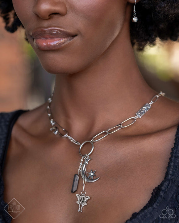 Celestial Confidence Silver ✧ Moon, Star & Hematite Necklace