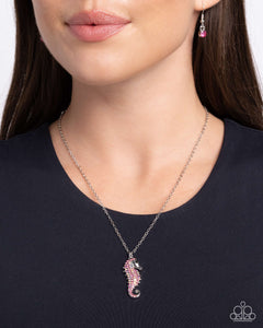 Iridescent,Necklace Short,Pink,Seahorse,Seahorse Sailor Pink ✧ Iridescent Necklace