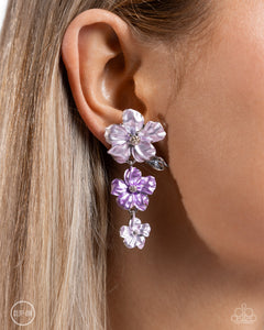 Earrings Clip-On,Purple,Balanced Bouquet Purple ✧ Clip-On Earrings