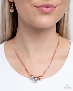 Copper,Necklace Short,Silver,Beaming Beads Copper ✧ Necklace