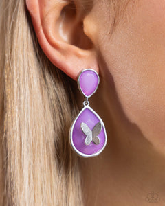 Butterfly,Earrings Post,Purple,BRIGHT This Sway Purple ✧ Butterfly Post Earrings