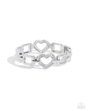 Flashy Fondness White ✧ Heart Hinged Bracelet