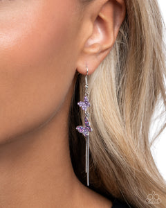 Butterfly,Earrings Fish Hook,Favorite,Iridescent,Purple,Aerial Affection Purple ✧ Iridescent Butterfly Earrings