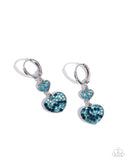 Delightful Valentines Day Blue ✧ Iridescent Heart Hoop Earrings