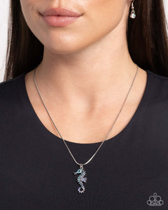 Blue,Iridescent,Necklace Short,Seahorse,Seahorse Shanty Blue ✧ Iridescent Necklace