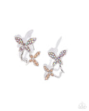 Adorably Aerial Orange ✧ Iridescent Butterfly Post Hoop Earrings