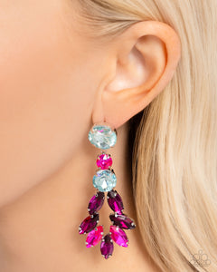 Blue,Earrings Post,Multi-Colored,Pink,Cascading Cache Multi ✧ Post Earrings