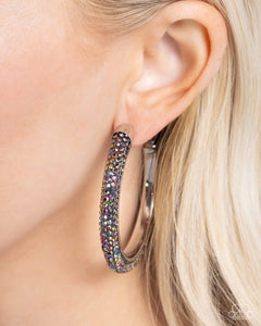 Earrings Hoop,Favorite,Multi-Colored,Oil Spill,Chiseled Crescendo Multi ✧ Oil Spill Hoop Earrings