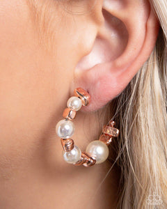 Copper,Earrings Hoop,White,Playful Pearls Copper ✧ Hoop Earrings