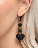 Vision in Shimmer Black ✧ Heart Earrings