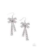 Date Night Decadence White ✧ Bow Earrings
