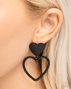 Earrings Post,Favorite,Hearts,Valentine's Day,Casual Chemistry Black ✧ Heart Post Earrings