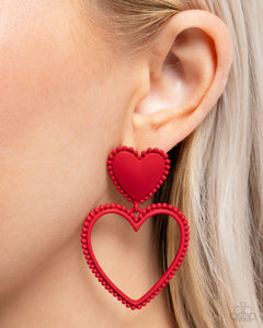 Earrings Post,Hearts,Red,Valentine's Day,Casual Chemistry Red ✧ Heart Post Earrings