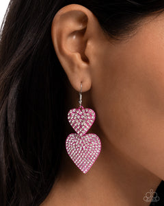 Earrings Fish Hook,Hearts,Pink,Valentine's Day,Never Enough Sparkle Pink ✧ Heart Earrings